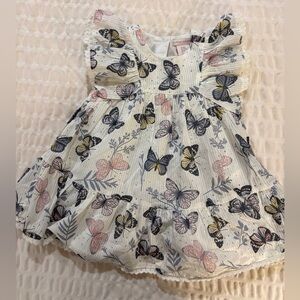 Little Girl's Dress 18M Cream Butterfly Dress Sz 18M  SKU 14
